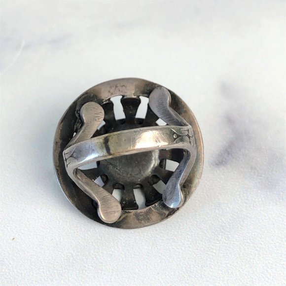 Mexican Sterling Silver Purple Art Glass Ring - Picture 6 of 16